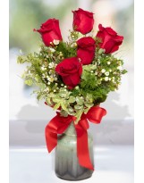 BOUQUET DI ROSE ROSSE/FIORI FRESCHI E VERDE DECORATIVO IN CONFEZIONE REGALO - CONSEGNA SU ROMA COMPRESA NEL PREZZO*