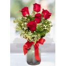 BOUQUET DI ROSE ROSSE/FIORI FRESCHI E VERDE DECORATIVO IN CONFEZIONE REGALO - CONSEGNA SU ROMA COMPRESA NEL PREZZO*